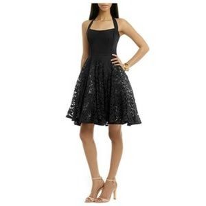 Allison Parris Navy Blue Lace Halter Top Dress